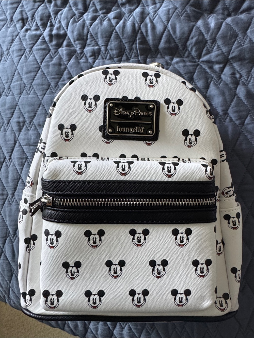 Loungefly White & Black Mickey Mouse Mini Backpack